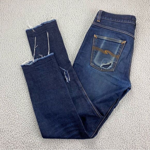 Nudie Jeans Men Lean Dean Slim-Fit Selvedge Worn In Jeans | Size: 32* (See Pics) - Picture 6 of 15